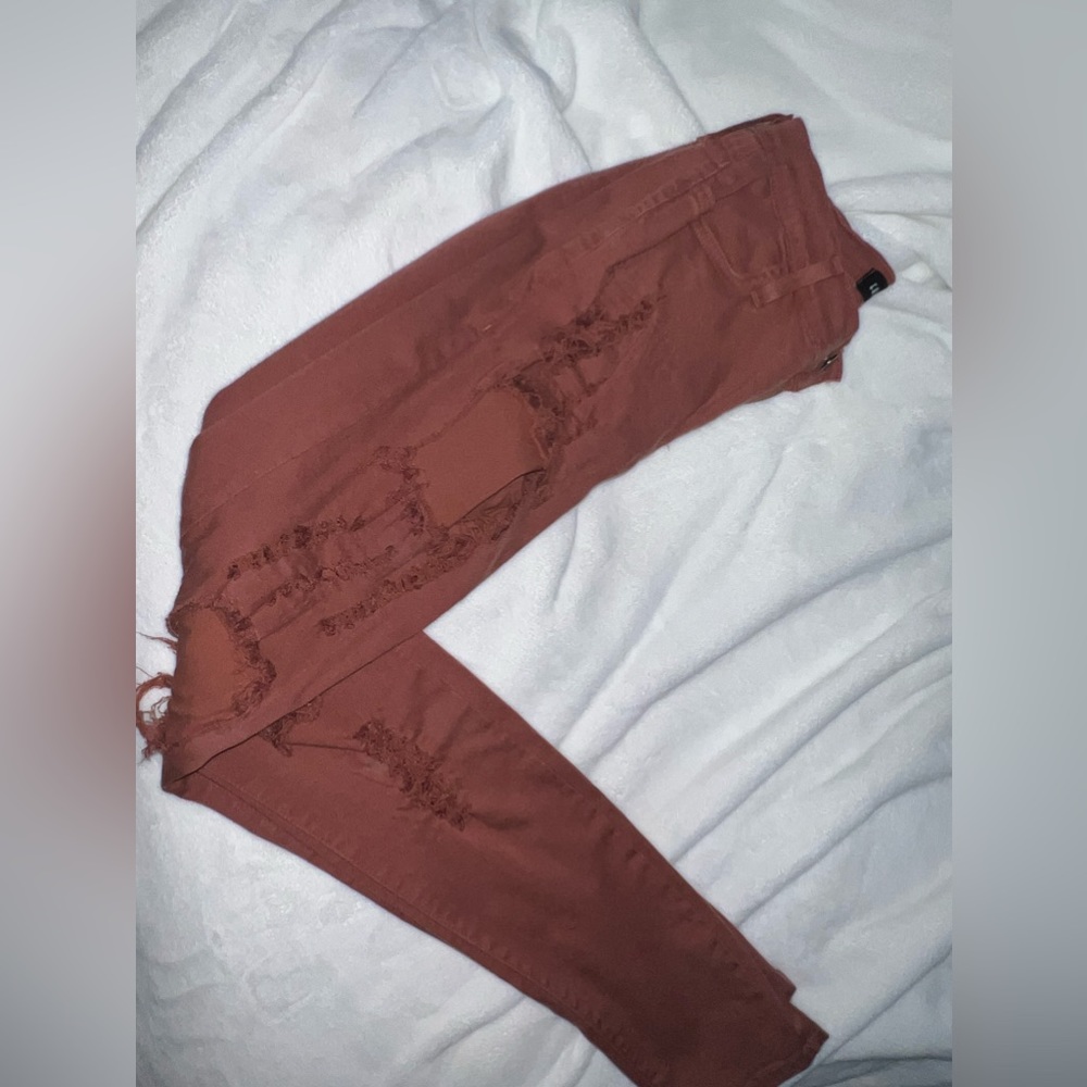 Fashion nova salmon colored high rise Jegging skinny Jean